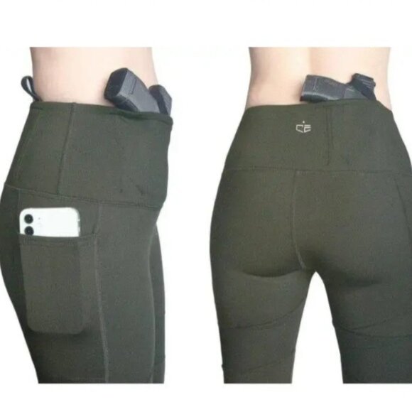 Concealment Express Olive Green Concealed Carry Leggings NWT - Picture 10 of 10